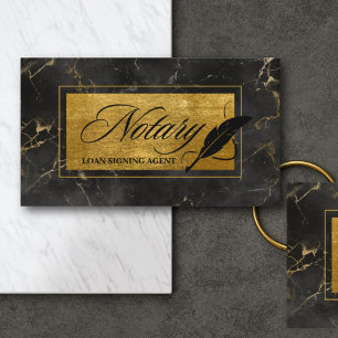 Notary Loan Signing Agent Marble Business Card