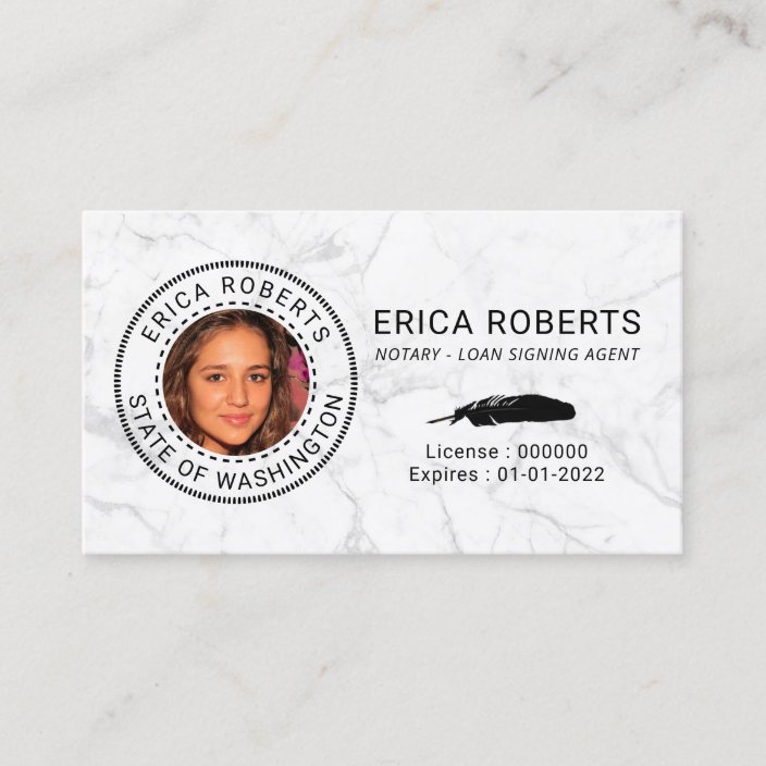 Notary Loan Signing Agent Modern Marble Photo Business