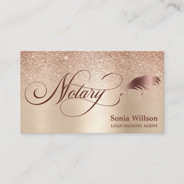 Notary Loan Signing Agent Modern Professional Busi Business Card (Front)