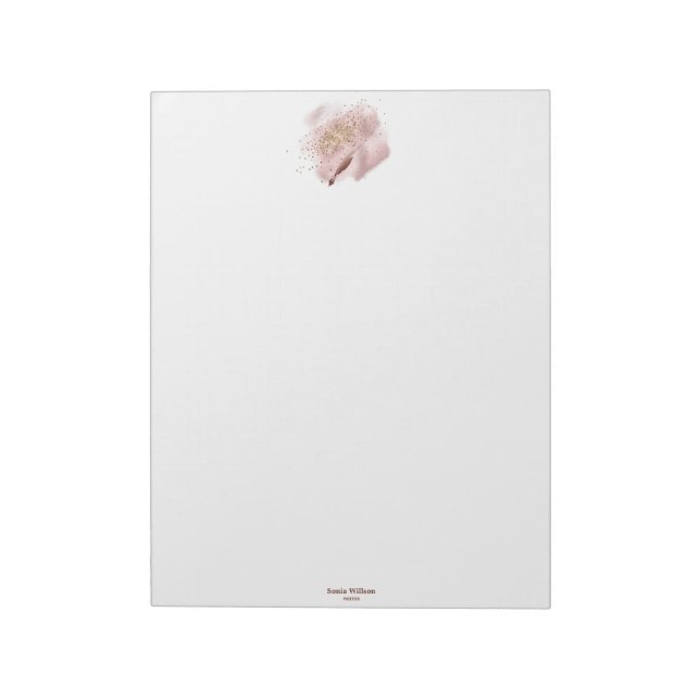 Notary Loan Signing Agent Modern Rose Gold Agate Notepad (Rotated)