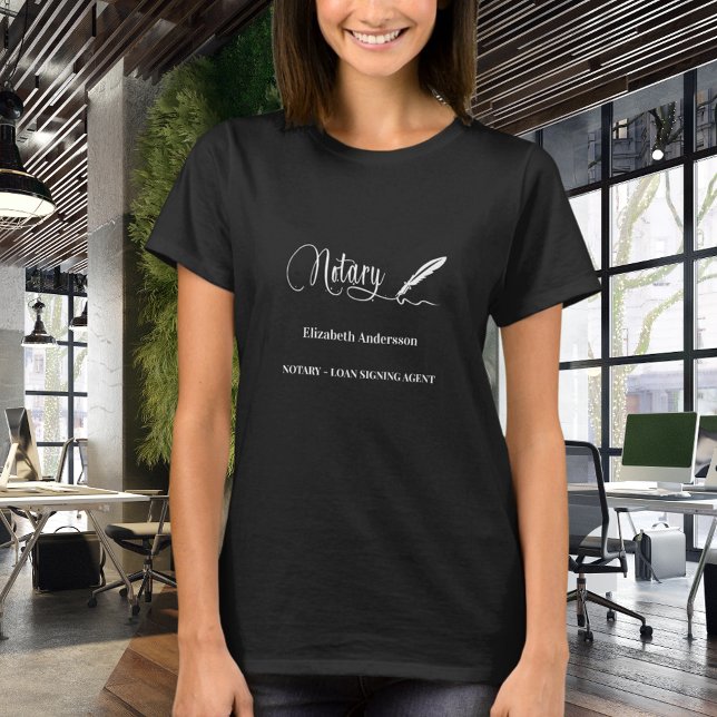 Notary loan signing agent pen black white T-Shirt (Creator Uploaded)