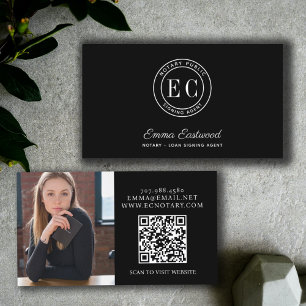 Notary Loan Signing Agent Photo QR Code Business Card