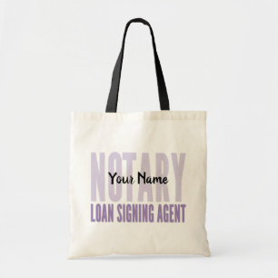 Notary Loan Signing Agent Purple Font Customised Tote Bag