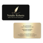 Notary Loan Signing Agent Quill Logo Black & Gold