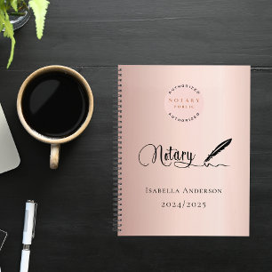 Notary loan signing agent rose gold 2026 planner