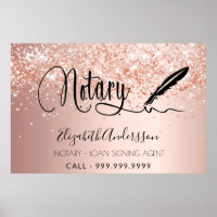 Notary loan signing agent rose gold blush