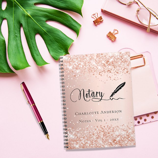 Notary loan signing agent rose gold budget notebook (Creator Uploaded)