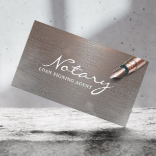 Notary Loan Signing Agent Trendy Copper Metallic Business Card
