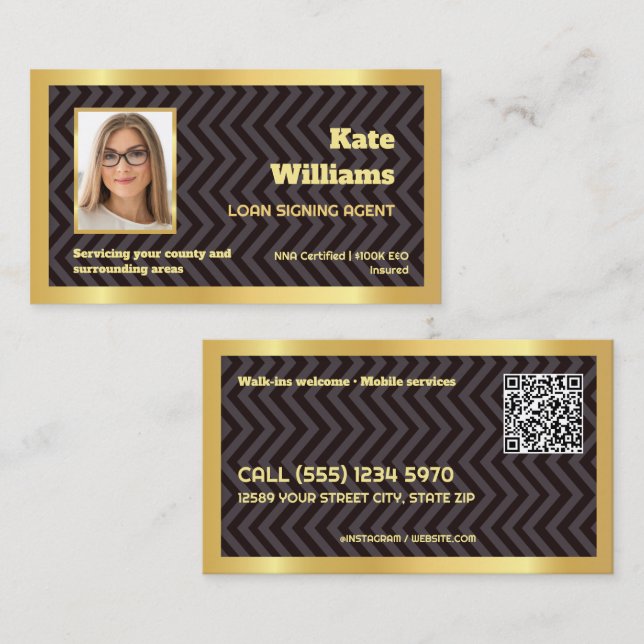 🏛️ Notary Loan Signing Custom QR Business Card (Front/Back)