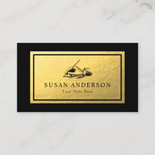 Notary Loan Signing - Faux Gold Foil Business Card