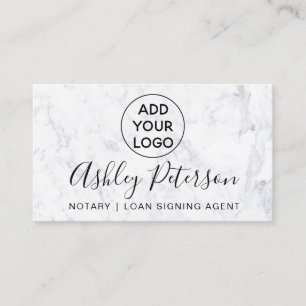 Notary logo typography marble minimalist elegant business card