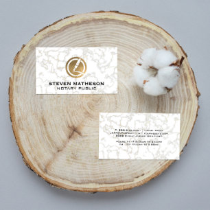 Notary Pen   Gold Foil Marble Business Card