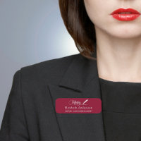 Notary pen script burgundy magnetic