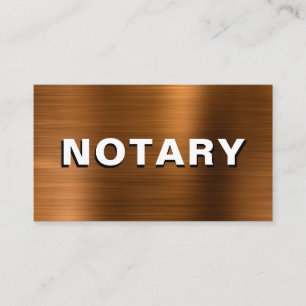 *~* NOTARY PHOTO COPPER METAL Signing Agent Business Card