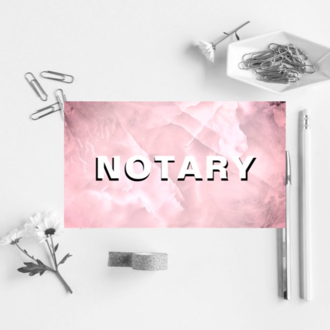 *~* NOTARY PHOTO Dusty Pink  MARBLE Signing Agent  Business Card (Creator Uploaded)