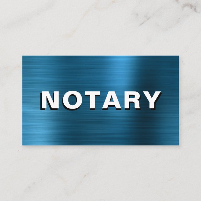 *~* NOTARY PHOTO  METAL TEAL Signing Agent Business Card (Front)