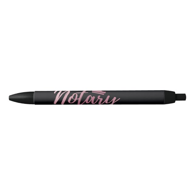 Notary Pink Black Ink Pen (Front)