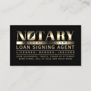 Notary professional elegant gold business card