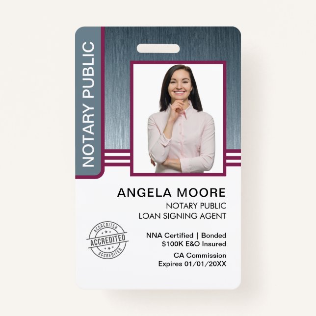 Notary Public Badges ID Badge (Front)