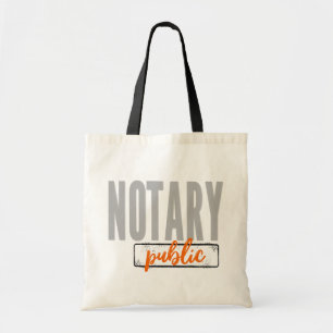 Notary Public Big Font Faded Black with Orange Tote Bag
