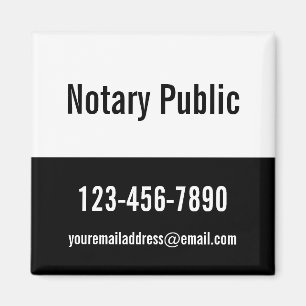 Notary Public Black and White Promotional Template Magnet
