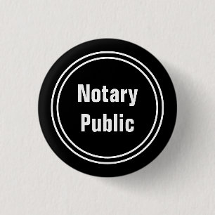 Notary Public Black and White Text Template 3 Cm Round Badge