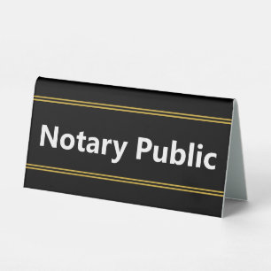 Notary Public Black White Gold Title Text Template