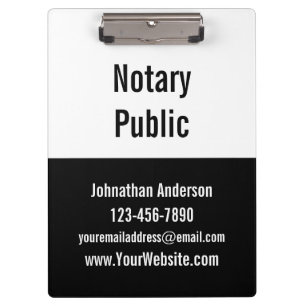 Notary Public Black & White Promotional Template Clipboard