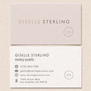 Notary Public Blush Pink Minimalist Luxury Business Card