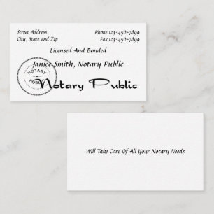 Notary Public Business Card
