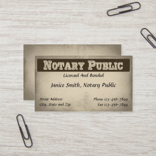 Notary Public Business Card