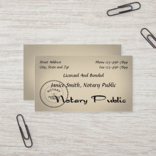Notary Public Business Card