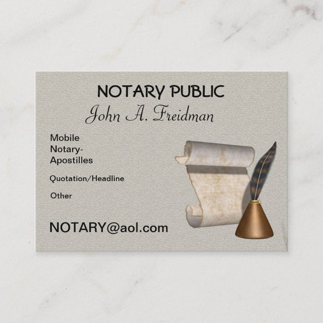 NOTARY PUBLIC Business Card (Front)