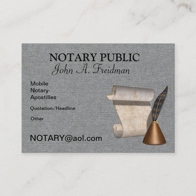 NOTARY PUBLIC Business Card (Front)