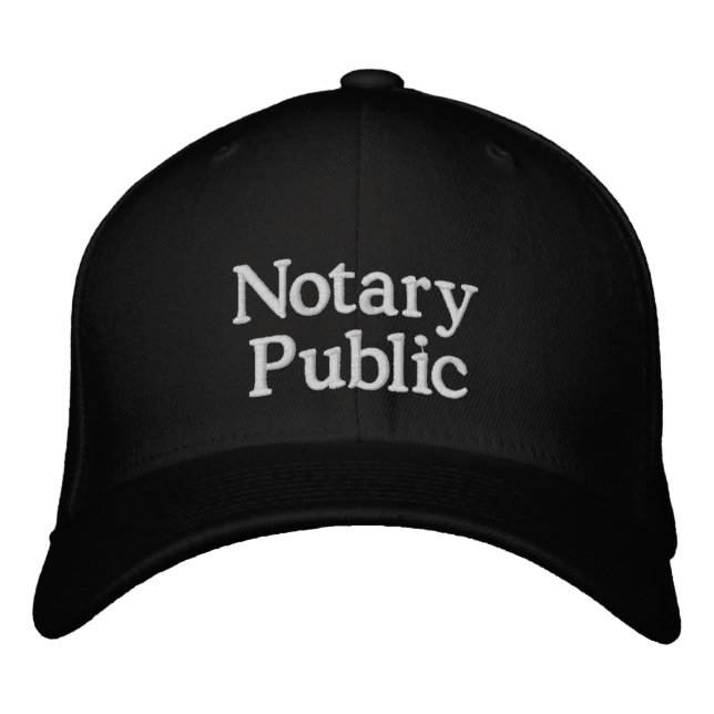 Notary Public Business Embroidered Baseball Cap (Front)