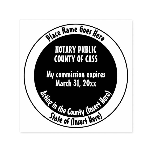 Notary Public commission expiry date state county Self-inking Stamp (Design)