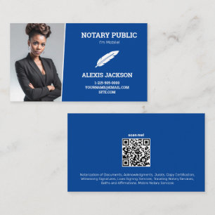 Notary Public Custom Photo Business Card