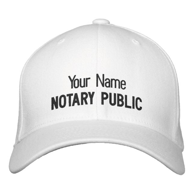 Notary Public Customised Name Embroidered Hat (Front)