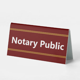Notary Public Dark Red White Title Text Template