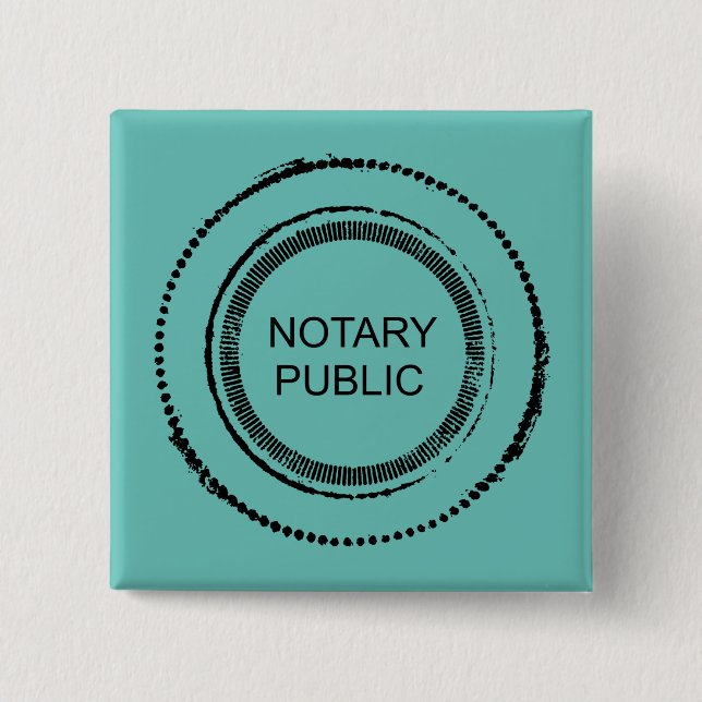 Notary Public Distressed Round Seal 15 Cm Square Badge (Front)