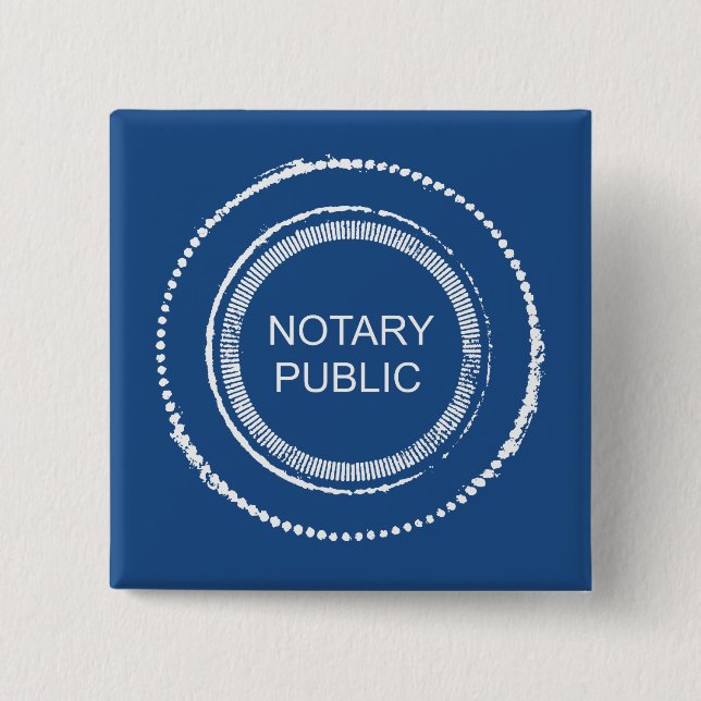 Notary Public Distressed Round Seal 15 Cm Square Badge (Front)