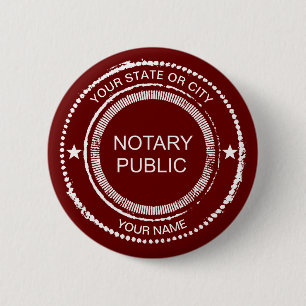 Notary Public Distressed Seal City Name Customized 6 Cm Round Badge