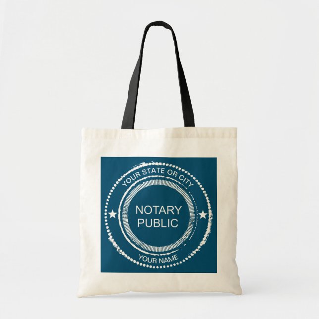 Notary Public Distressed Seal Customised Tote Bag (Front)