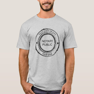 Notary Public Distressed Seal Customized T-Shirt