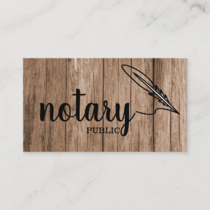 Notary Public Elegant Script Plain Black &  White  Business Card