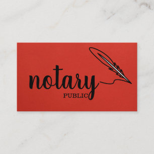 Notary Public Elegant Script Plain Black &  White  Business Card