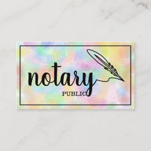 Notary Public Elegant Script Plain Black & White Business Card