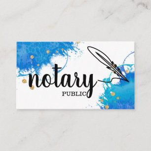 Notary Public Elegant Script Plain Black &  White  Business Card