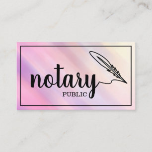 Notary Public Elegant Script Plain Black & White Business Card