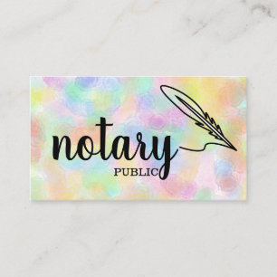 Notary Public Elegant Script Plain Black & White Business Card